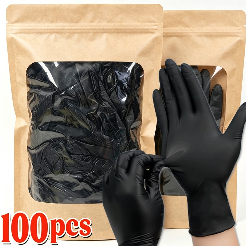 Latex Disposable Glove - 1/100pcs Disposable Black Gloves Latex Free