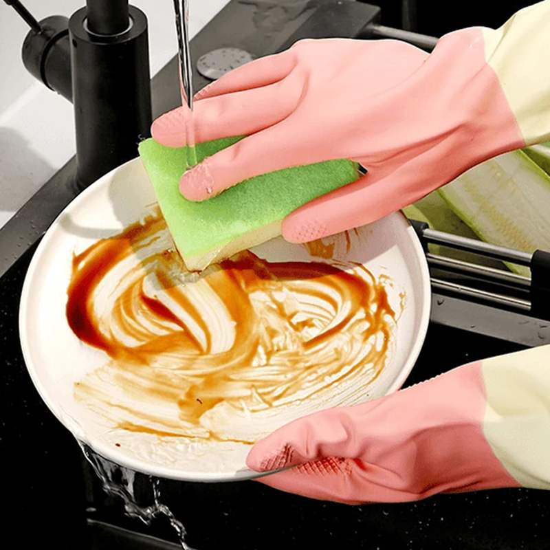 Thickened Kitchen Gloves, Dish - đánh giá và giá Rubber Glove Cleaning