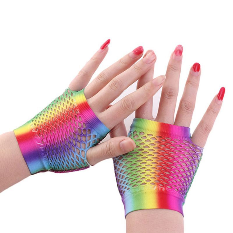 Ladies Sexy Rainbow Color Shor - đánh giá và giá Fingerless Glove Knit