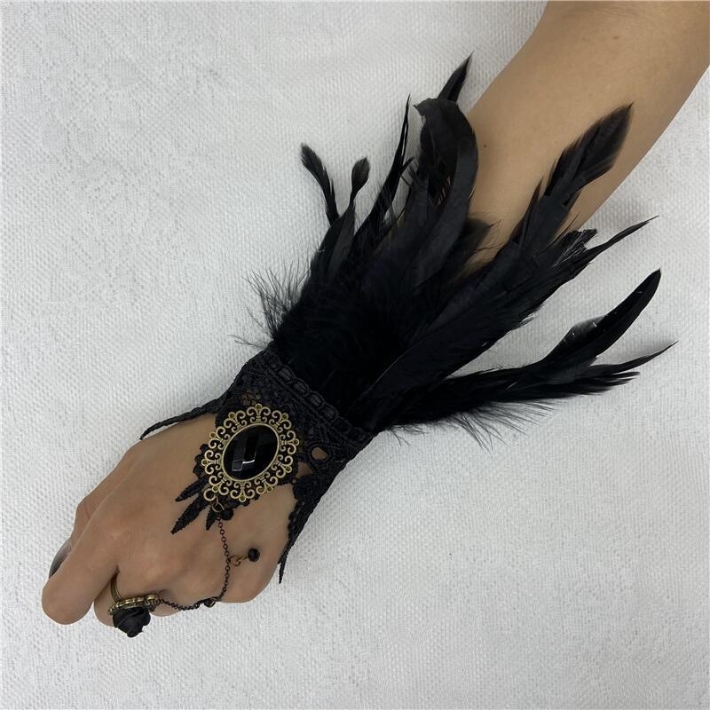 Halloween Feather Lace Gloves  - đánh giá và giá Motorcycle Glove Knuckle