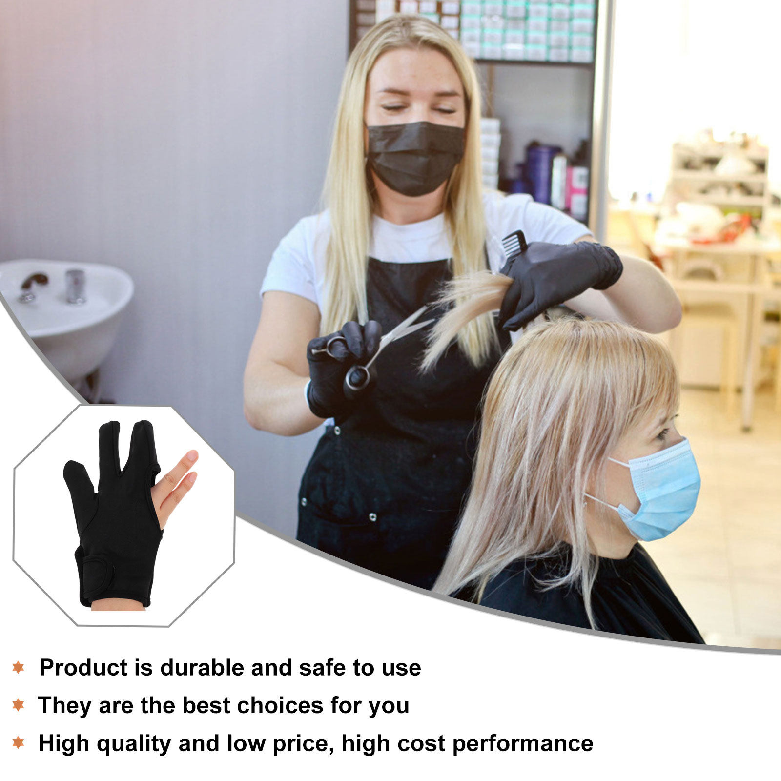 Hairdressing Glove 3 Fingers H - đánh giá và giá Heat Resistant Glove